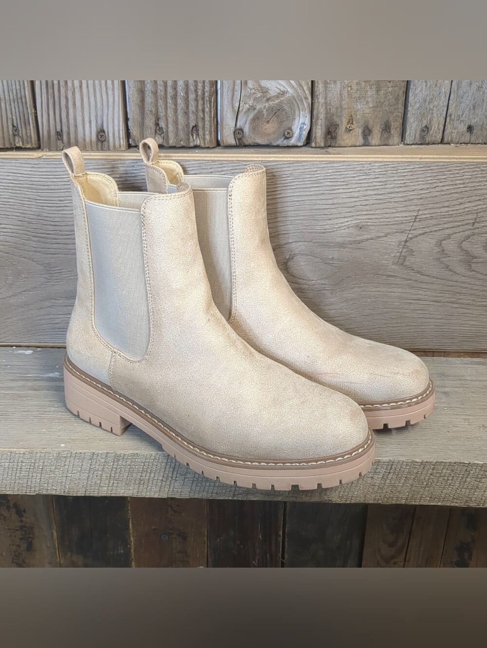 Vodvob Chelsea Boots Fashion Slip On Booties Women's Size 10